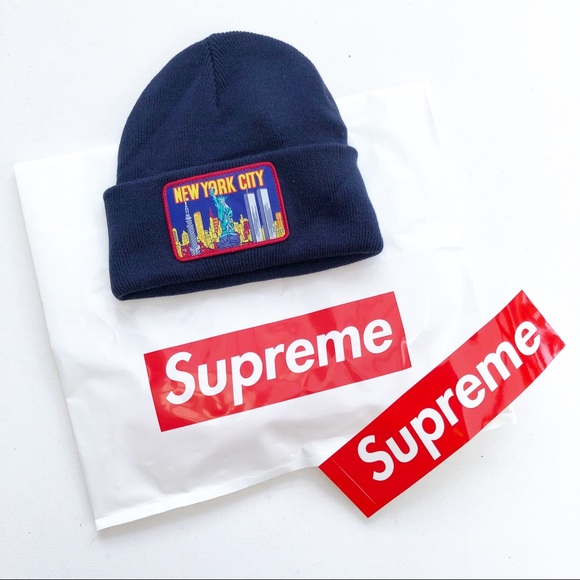 supreme ny patch beanie
